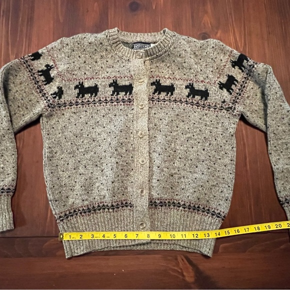 Lands' End 100% Wool Scottie Dog Lover Knit Cardigan - Picture 8 of 10